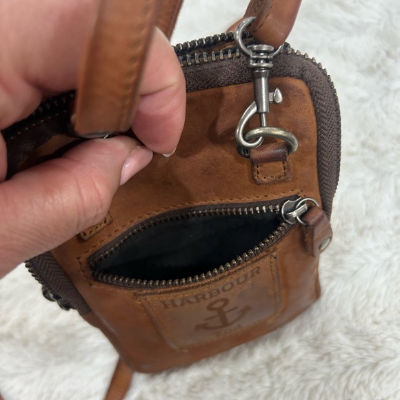 Harbour 2Nd Brown Woven Leather Cellphone Crossbody Bag - Picture 3 of 4